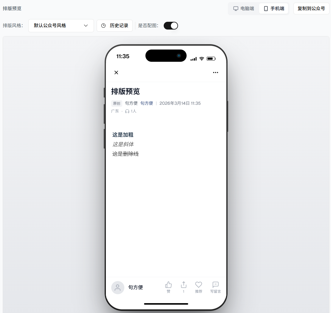 加粗斜体删除线效果